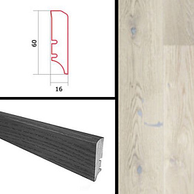 Плинтус Barlinek шпонированный 2200х60х16 мм Дуб tender, 1 м.п.
